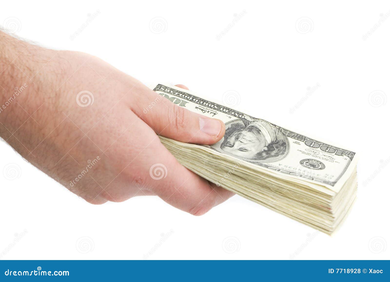 man paying with cash