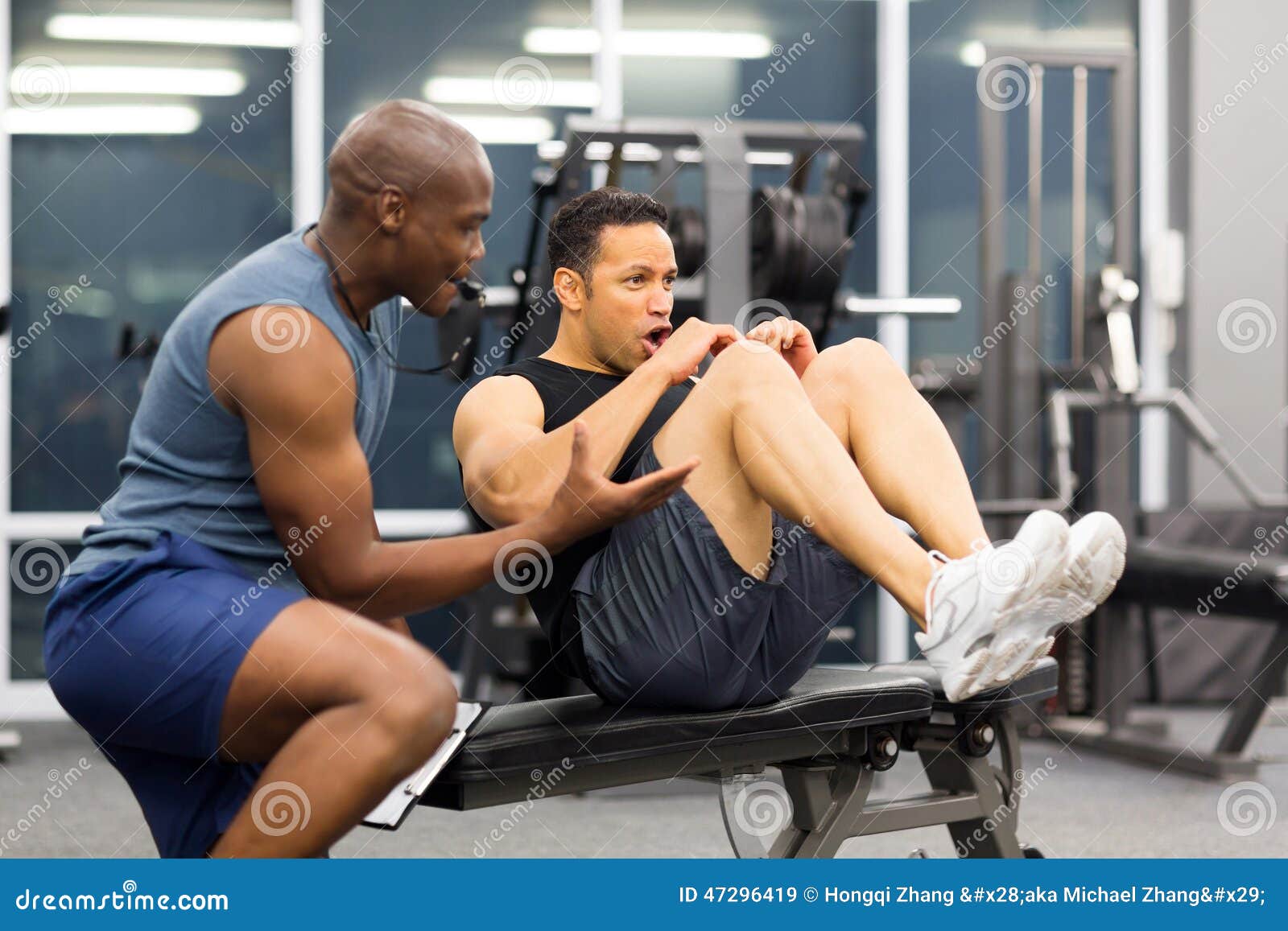 Man personal trainer stock image. Image of equipment 47296419