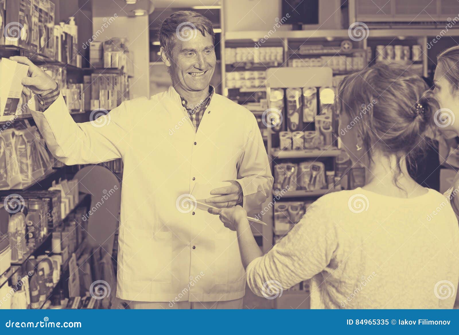 Man Pharmacist in Pharmaceutical Shop Stock Image - Image of cheerful ...