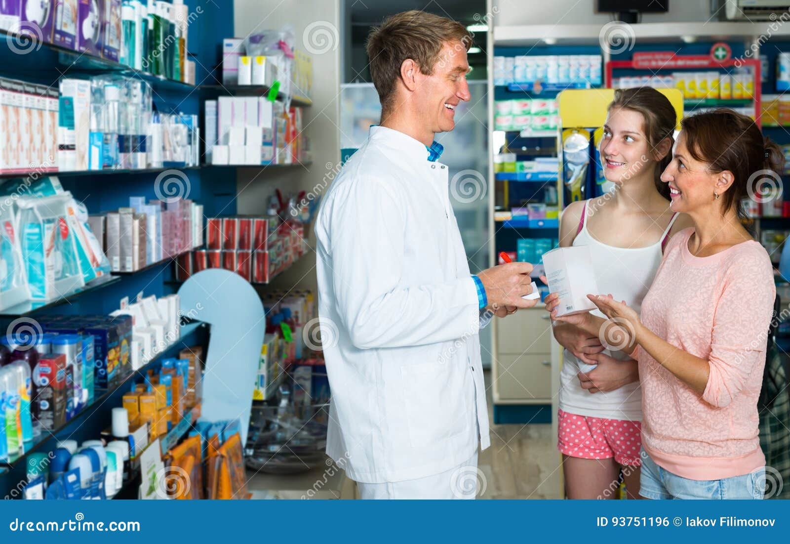 Man Pharmacist in Pharmaceutical Shop Stock Photo - Image of helping ...