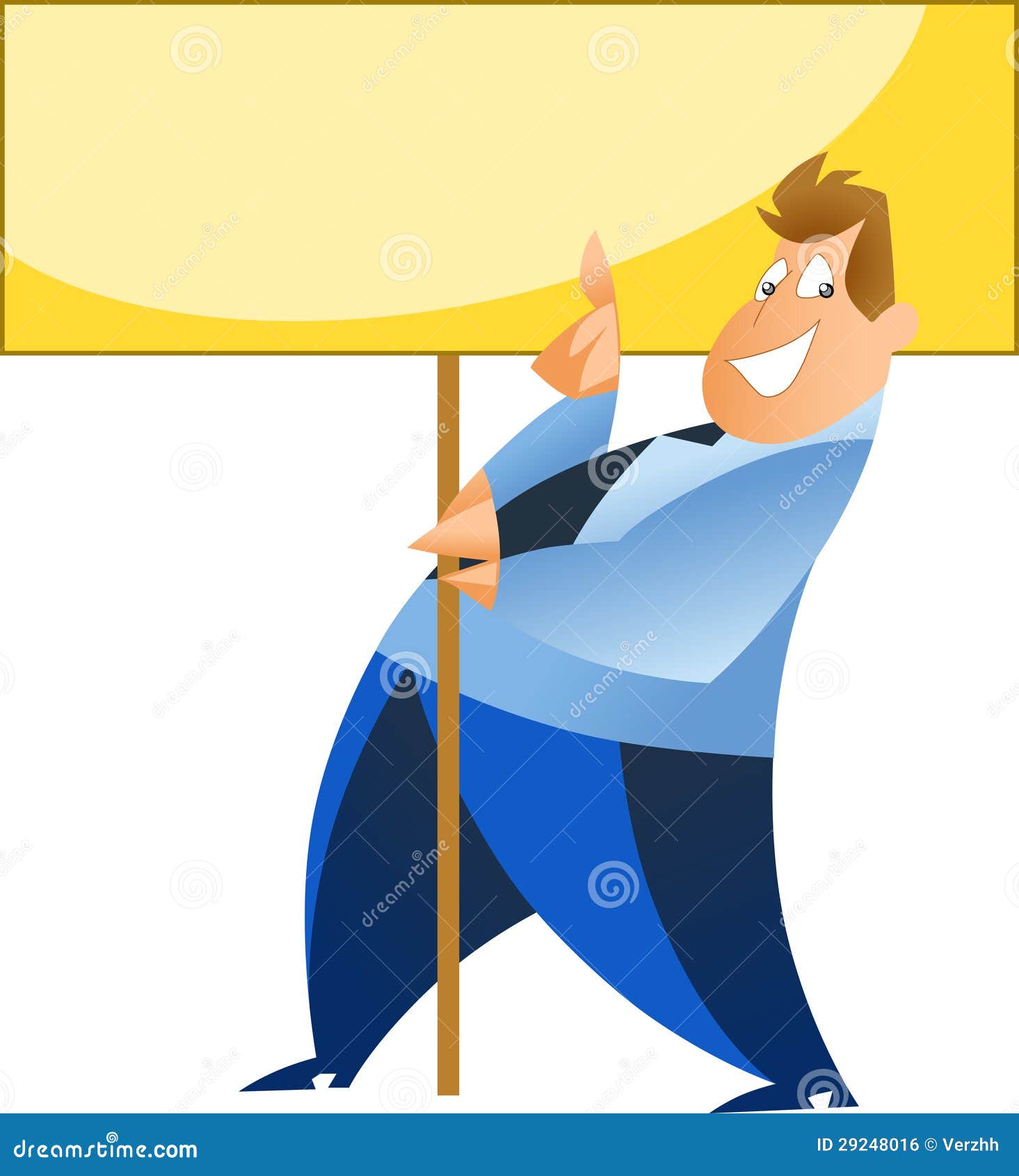 Man with a placard stock vector. Illustration of advertising 29248016