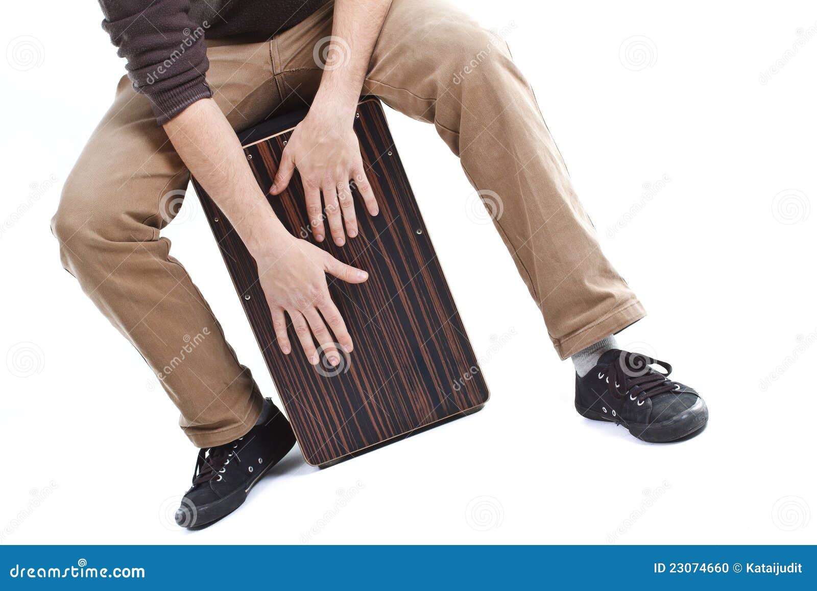 Man playing the cajon stock photo. Image of entertainment 23074660