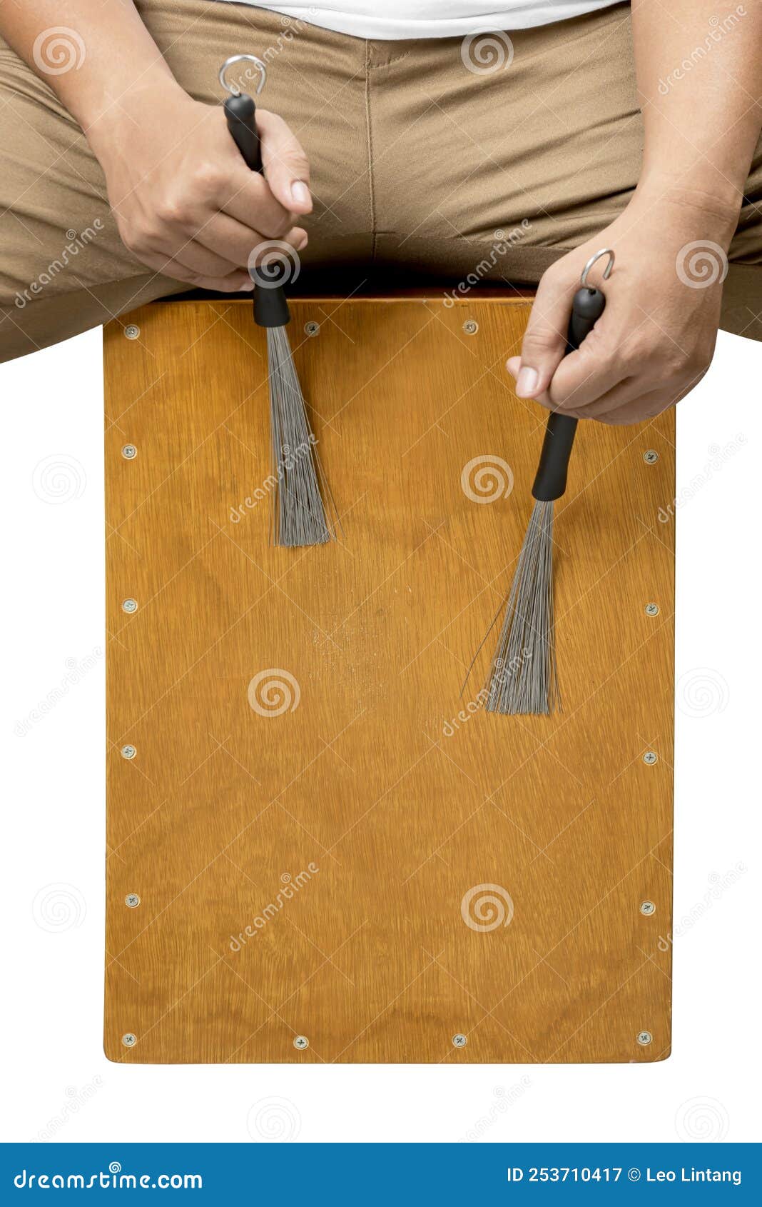 Man playing Cajon stock image. Image of flamenco, brown 253710417