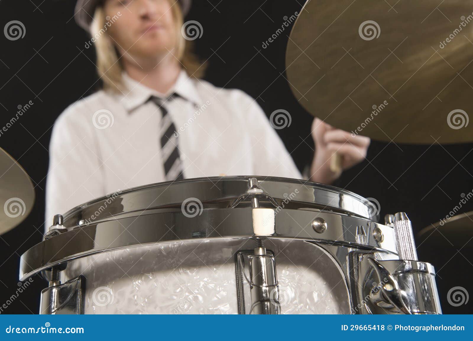 Man Playing Drums stock photo. Image of male, artist 29665418