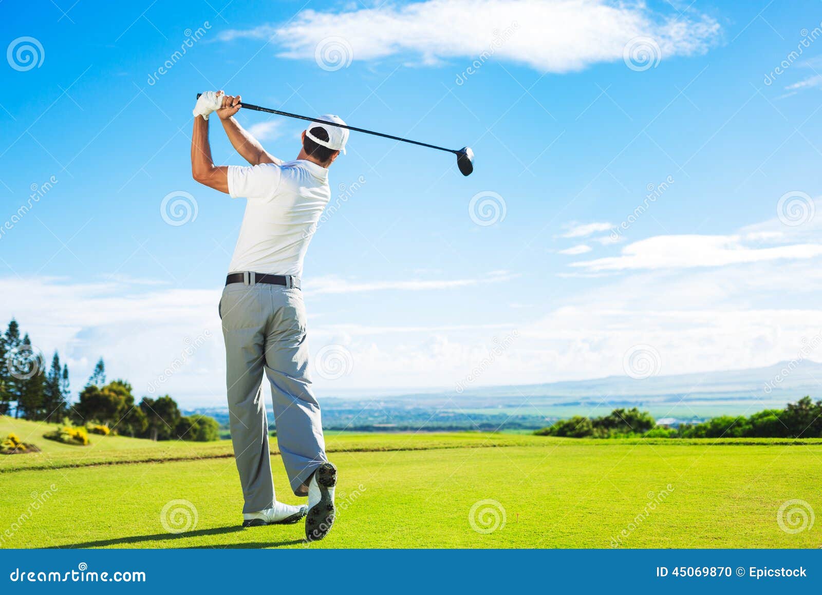 man playing golf