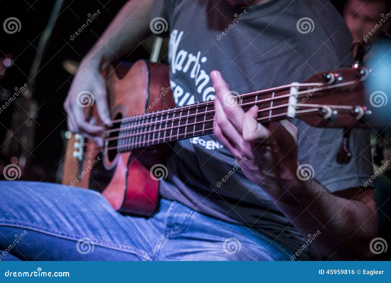 Man playing guitar stock photo. Image of bass, wooden 45959816