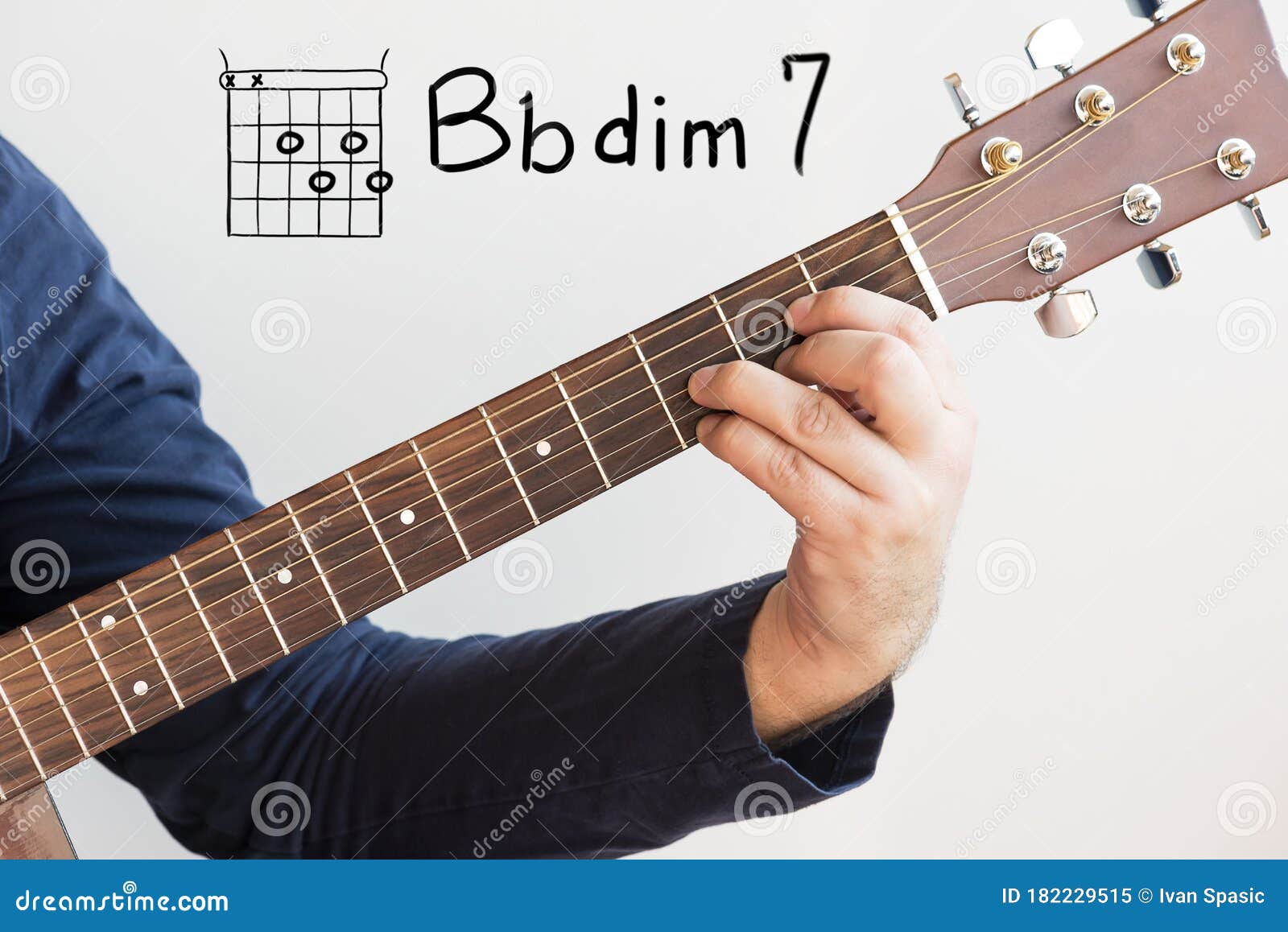 Man Playing Guitar Chords Displayed On Whiteboard Chord B Flat Dim 7 Stock Image Image Of Entertainment Class