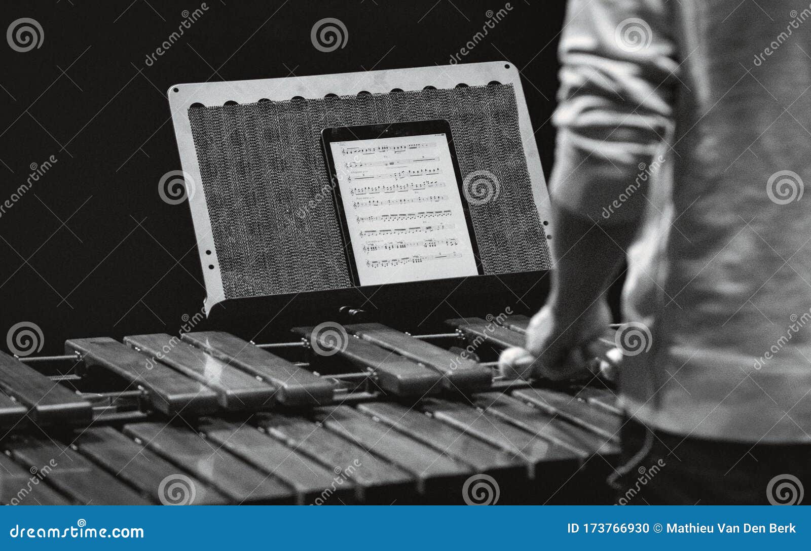 A Man Playing a Marimba on a Concert Stage Stock Photo Image of music