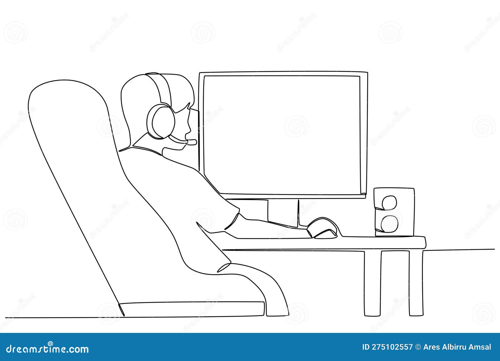 A man playing online games stock vector. Illustration of cyber - 275102557