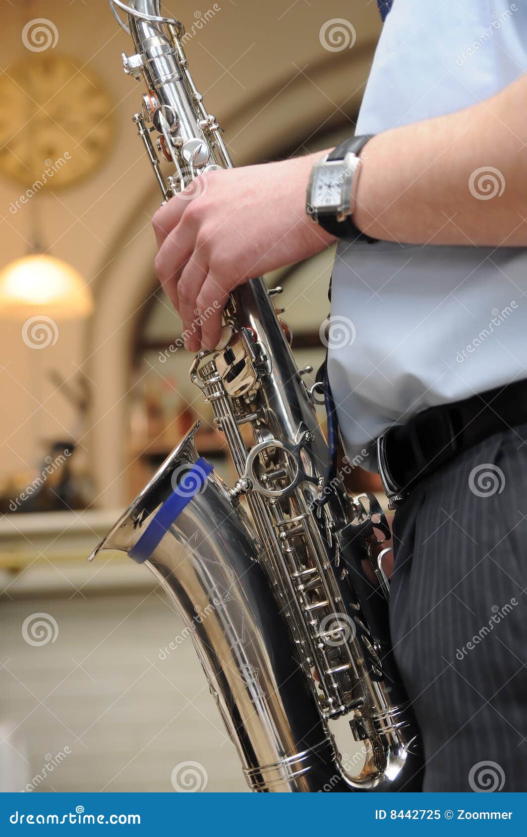 Man Playing Sax or Brass Horn (musical Instrument) Stock Image Image of jazz, horn 8442725