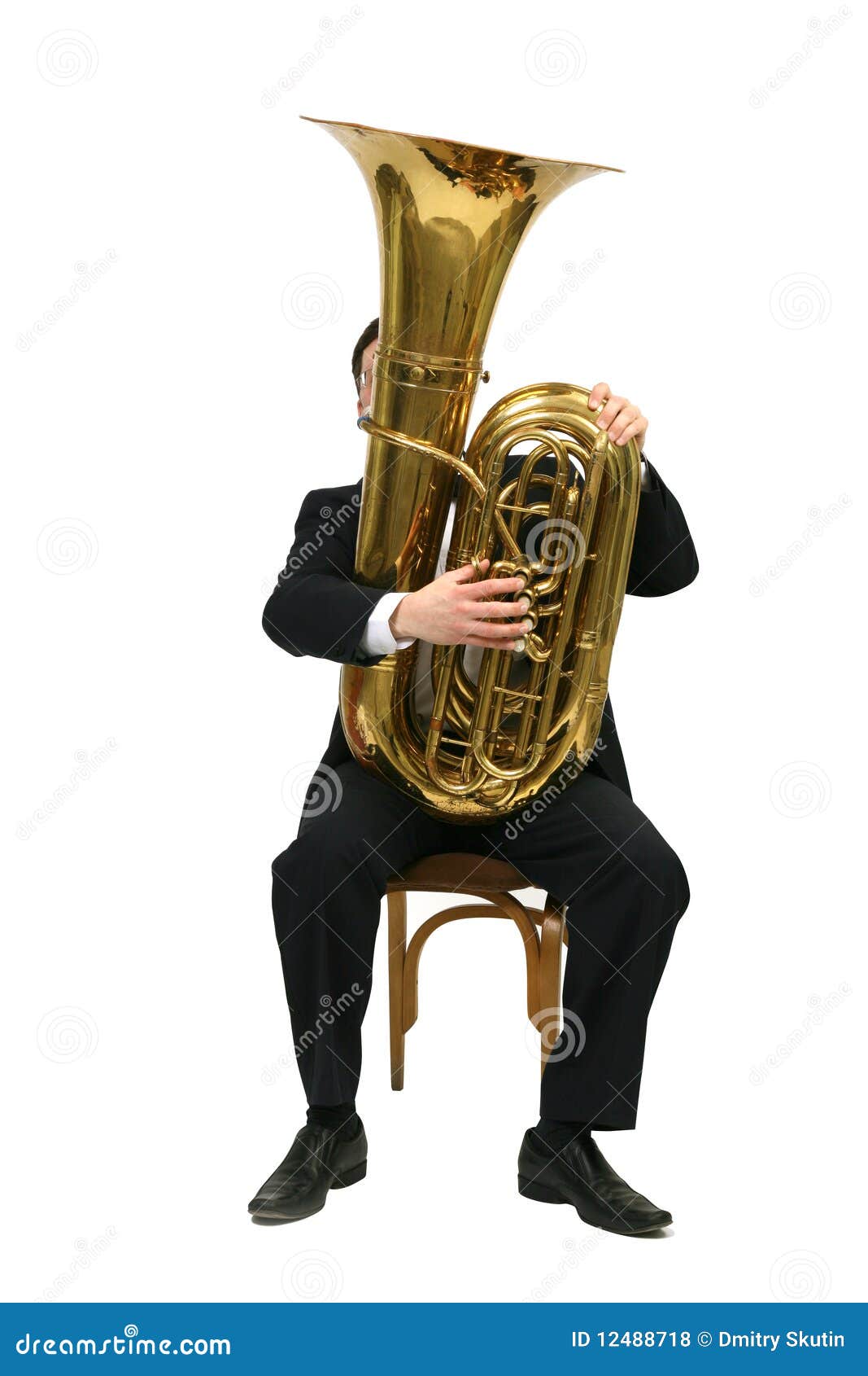 Man playing tuba stock photo. Image of orchestra, musician 12488718