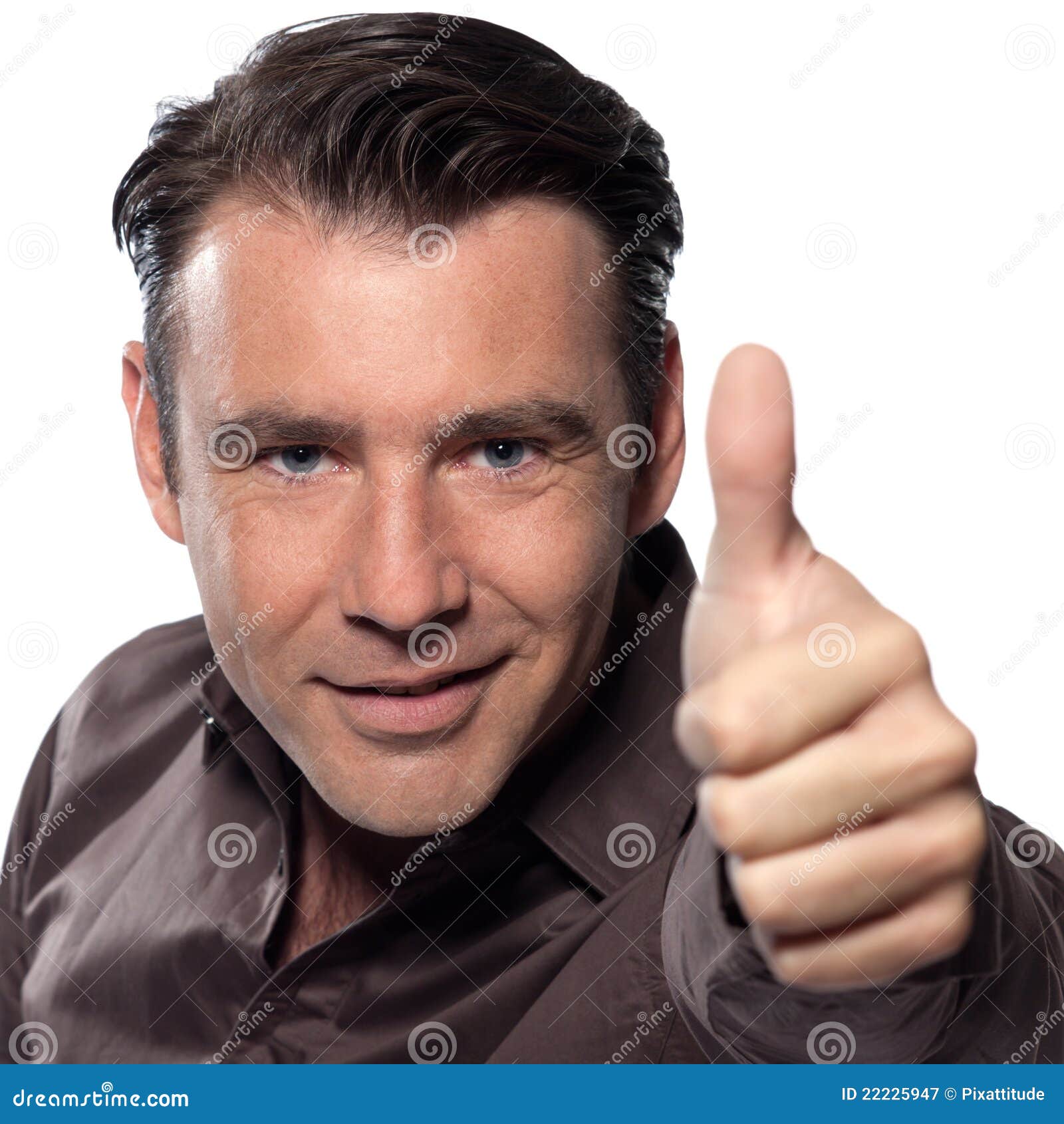 Man Portrait thumb up stock image. Image of casual, isolated 22225947