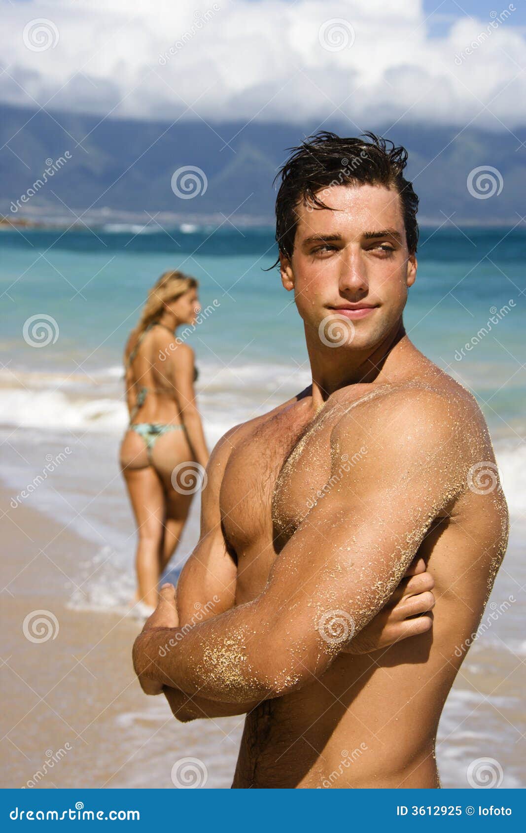 Man posing on beach picture