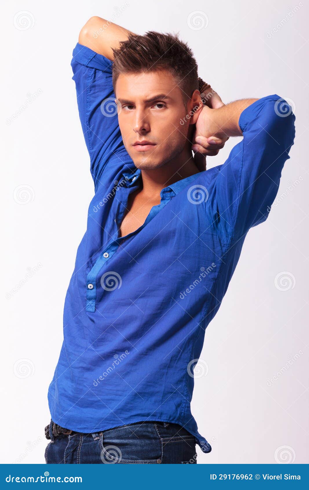 Woman Posing with Her Arms Above Her Head Stock Image - Image of