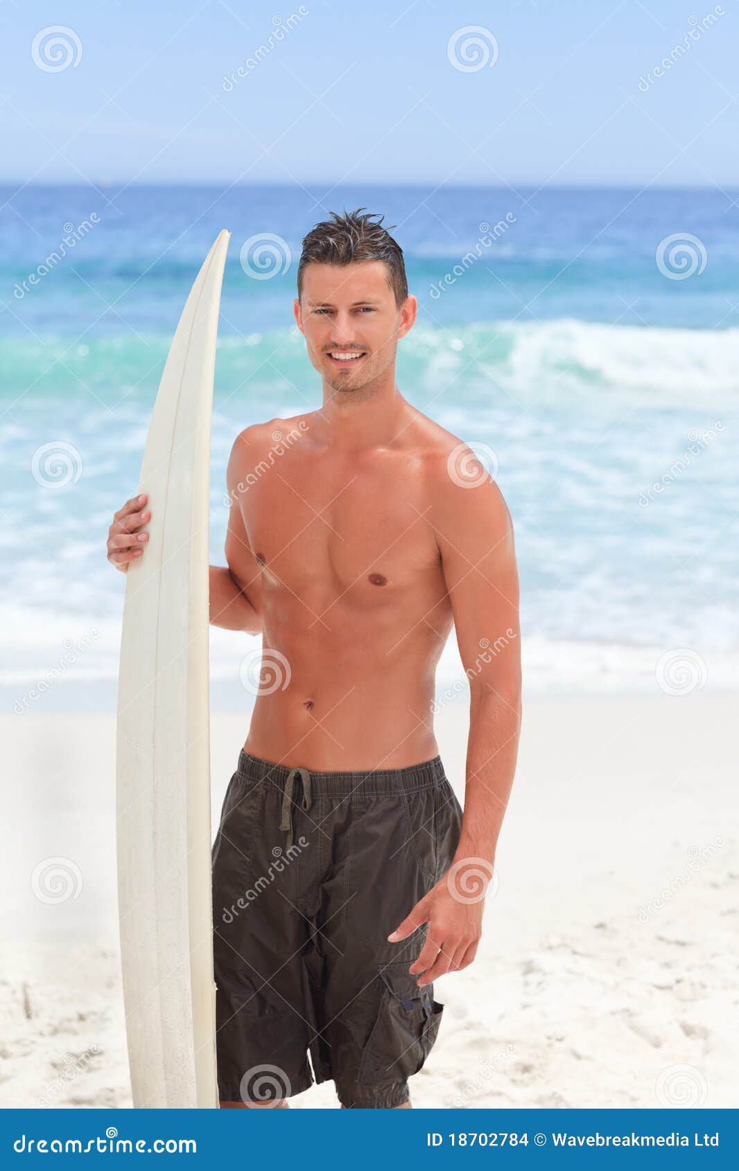 Man Posing with His Surfboard Stock Photo - Image of surfer, holding ...