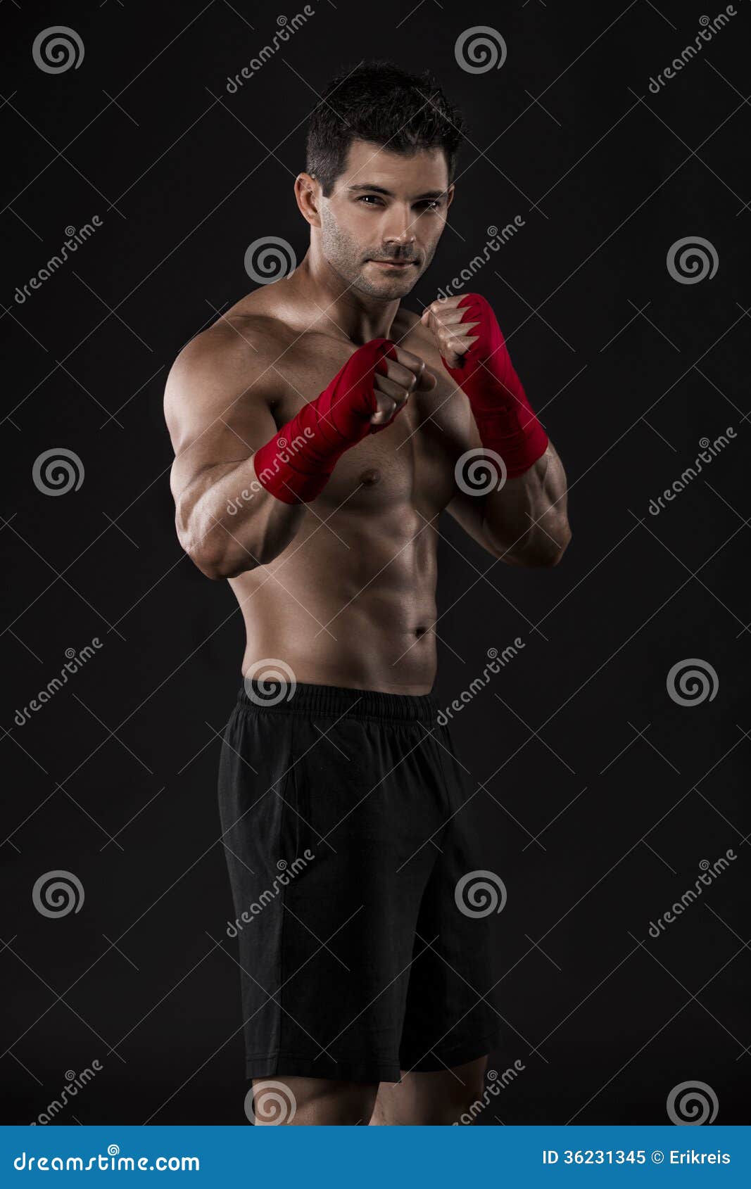 man practicing body combat