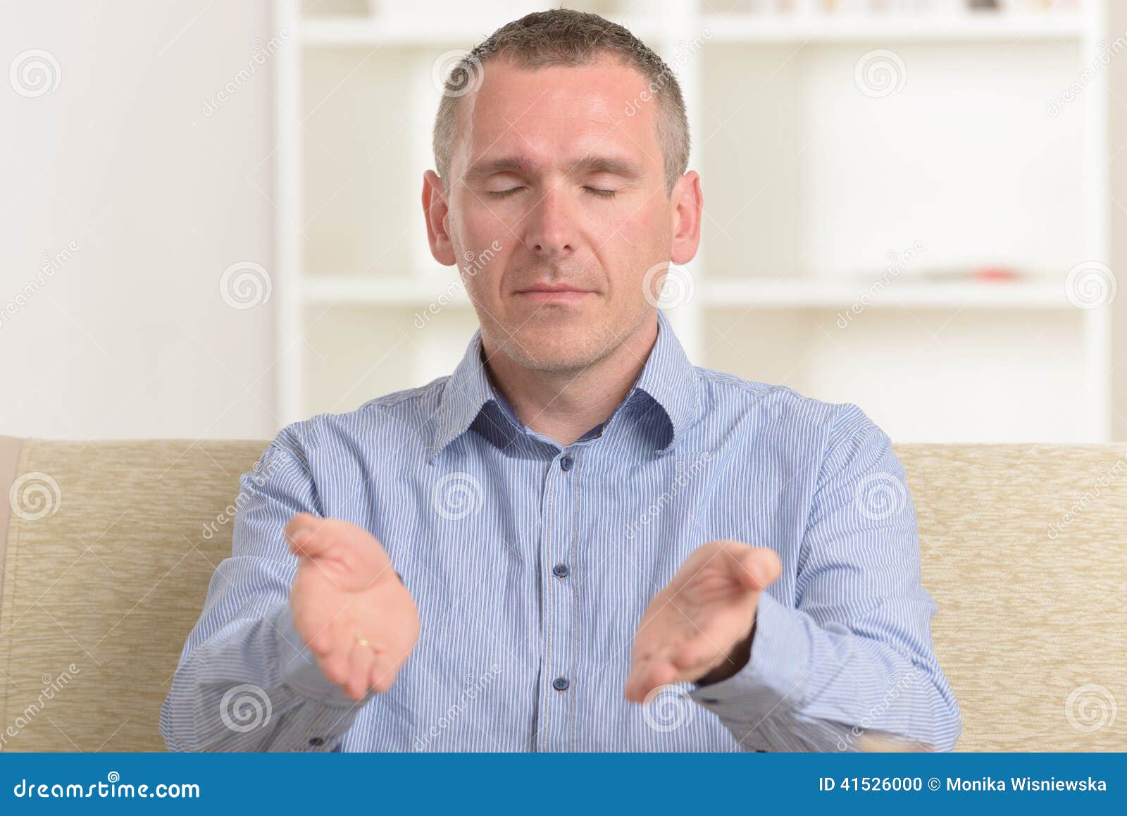 Man Practicing Energy Medicine Stock Photo Image of hands, force