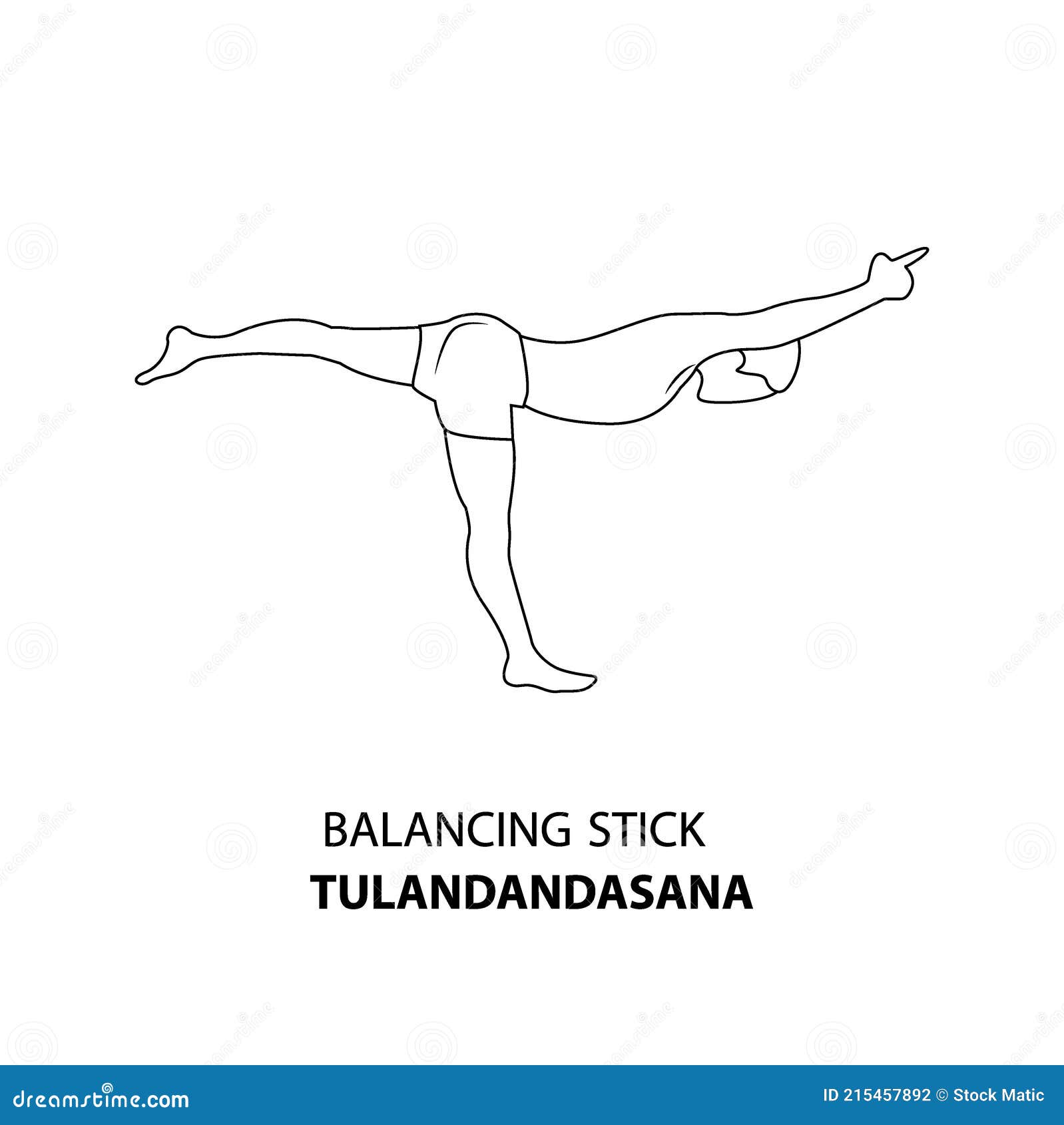 Man Doing Yoga Balancing Stick Pose or Tulandandasana Stock Vector -  Illustration of background, male: 215457892