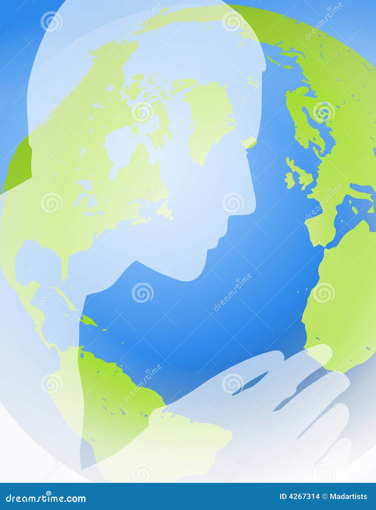 Man Praying for the Earth stock illustration. Illustration of ...