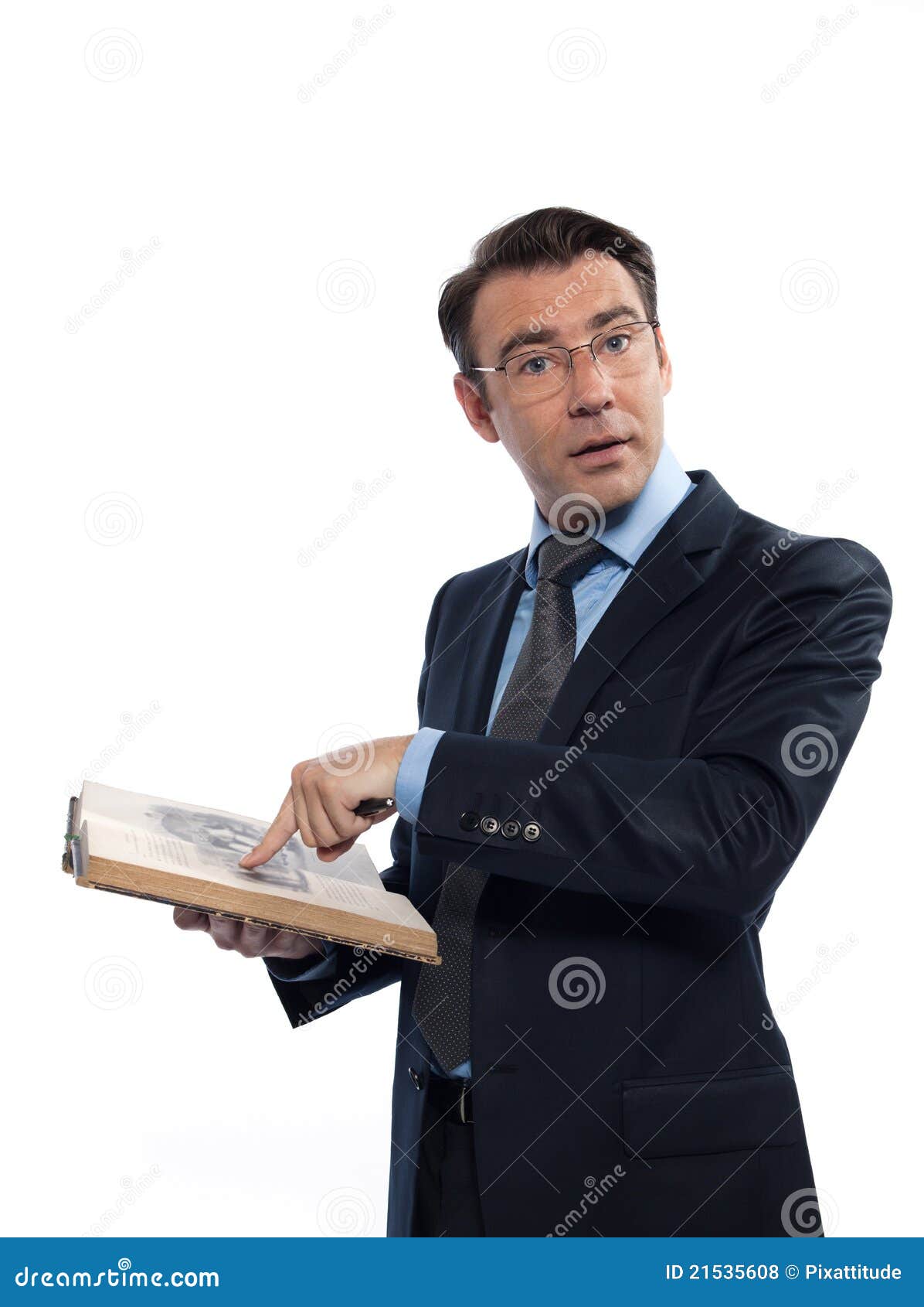 Man Professsor Teacher Teaching Reading a Book Stock Photo - Image of ...