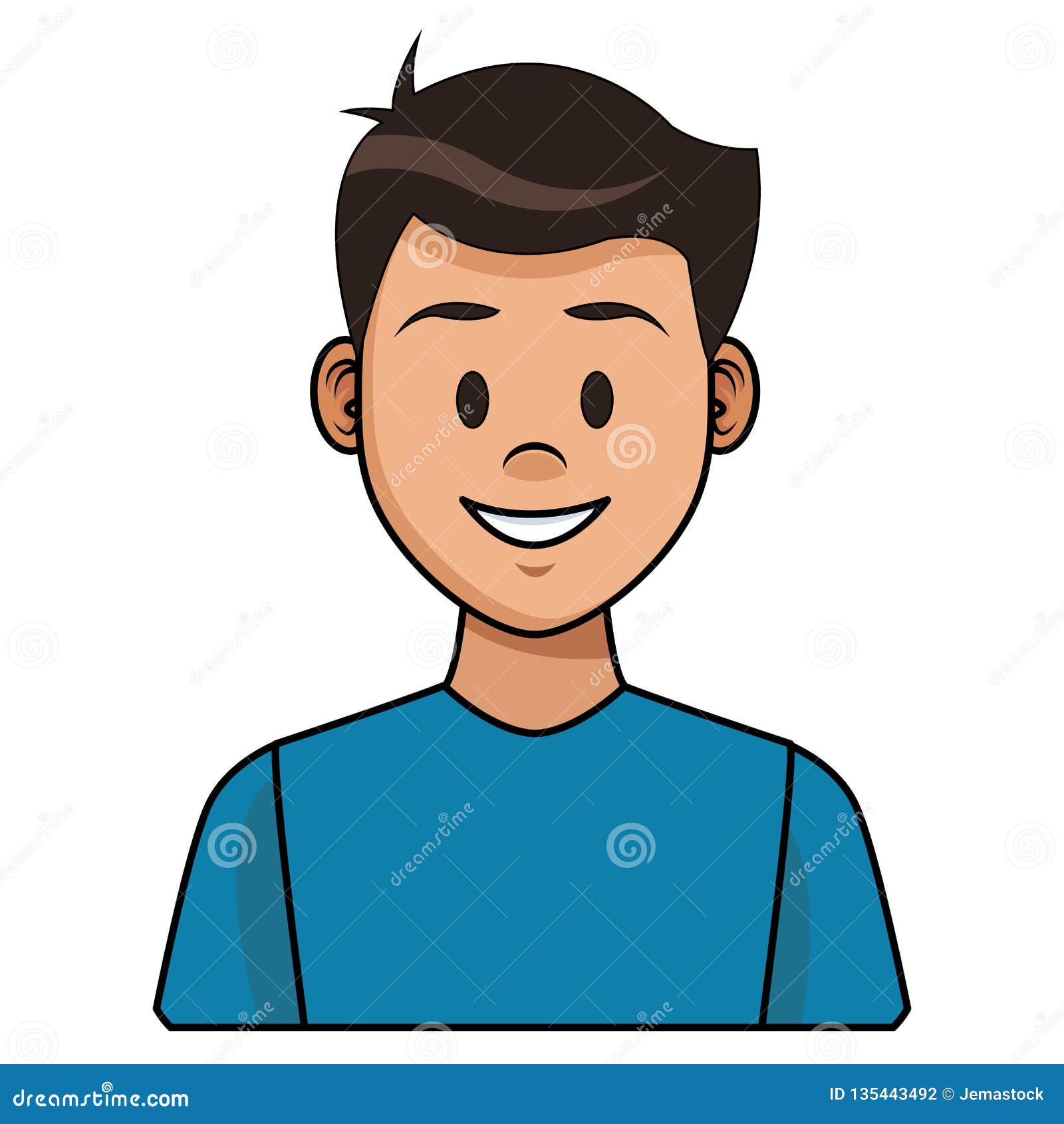 Portrait funny guy cartoon young people profile Vector Image