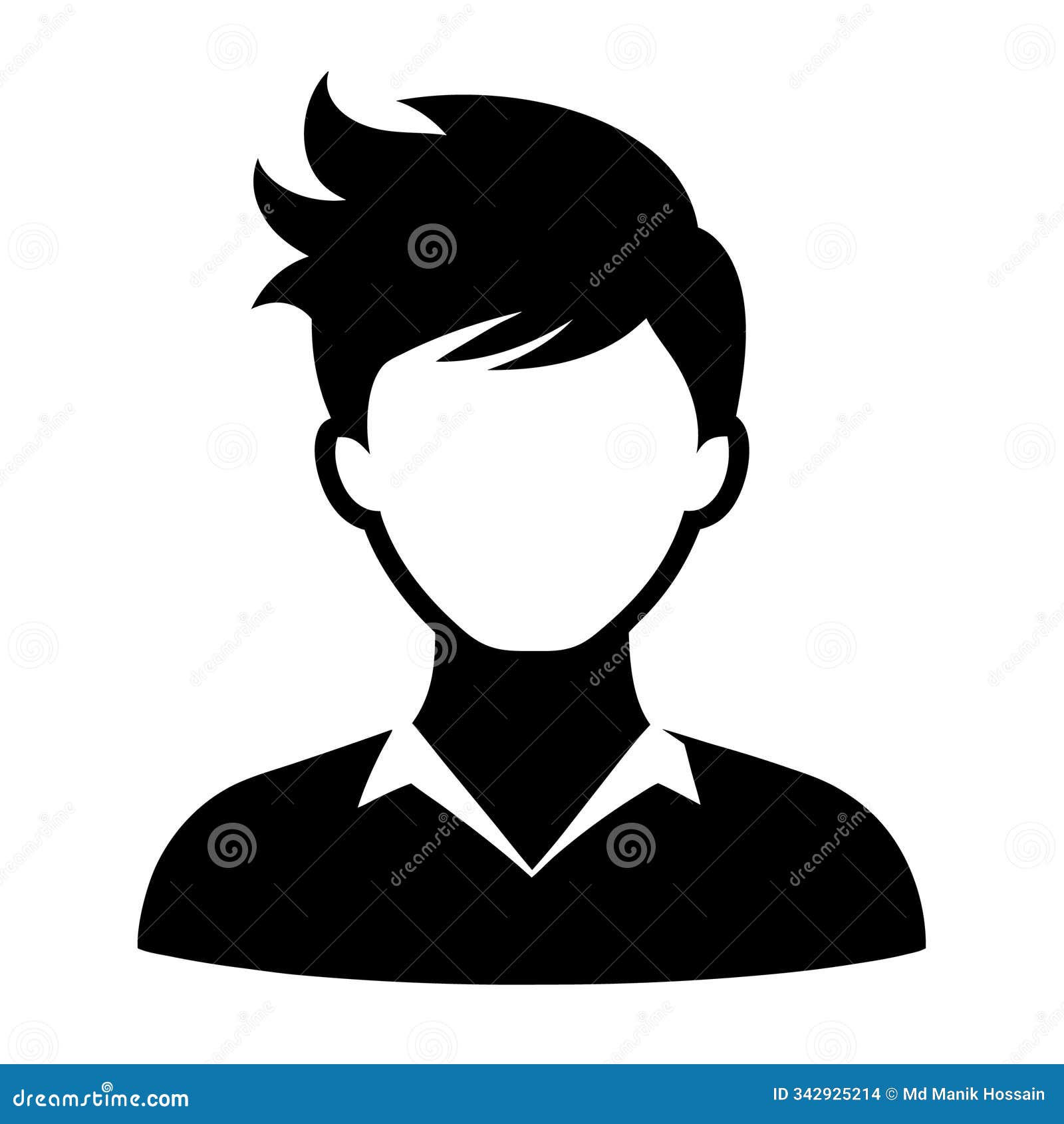 a man profile icon is a simplified graphic representation