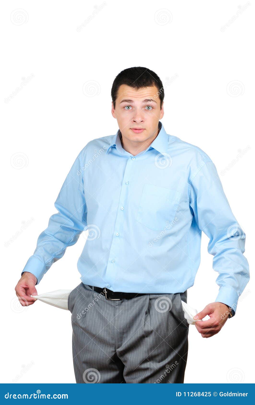 Man Pulling Out Empty Pockets Stock Image Image of depression