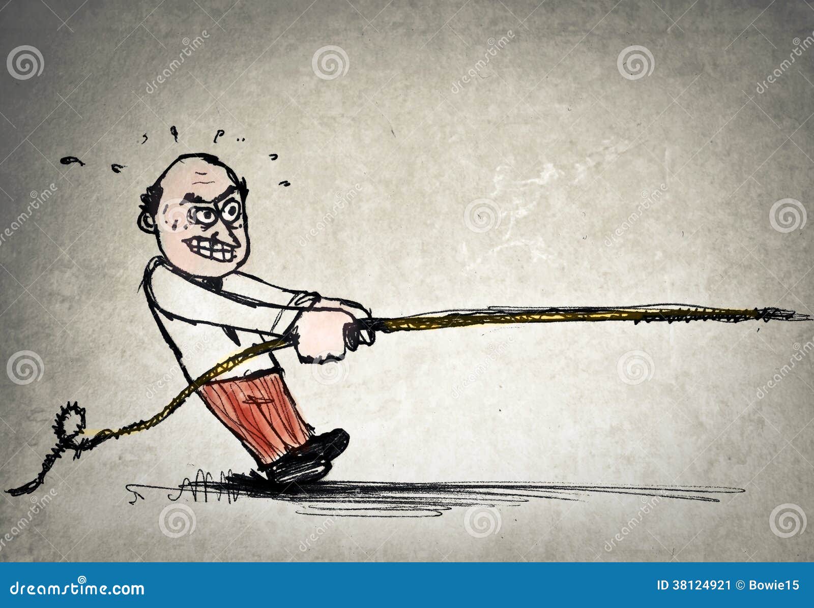 Man pulling a rope stock illustration. Illustration of draw - 38124921