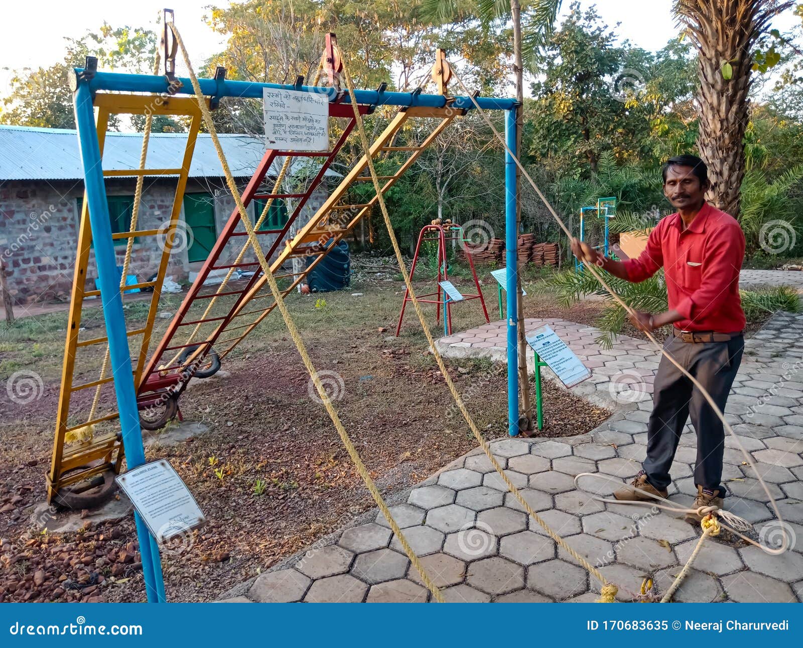 A Man Pulling Rope at Science Model for Testing in India January 2020  Editorial Image - Image of exhibition, equipment: 170683635
