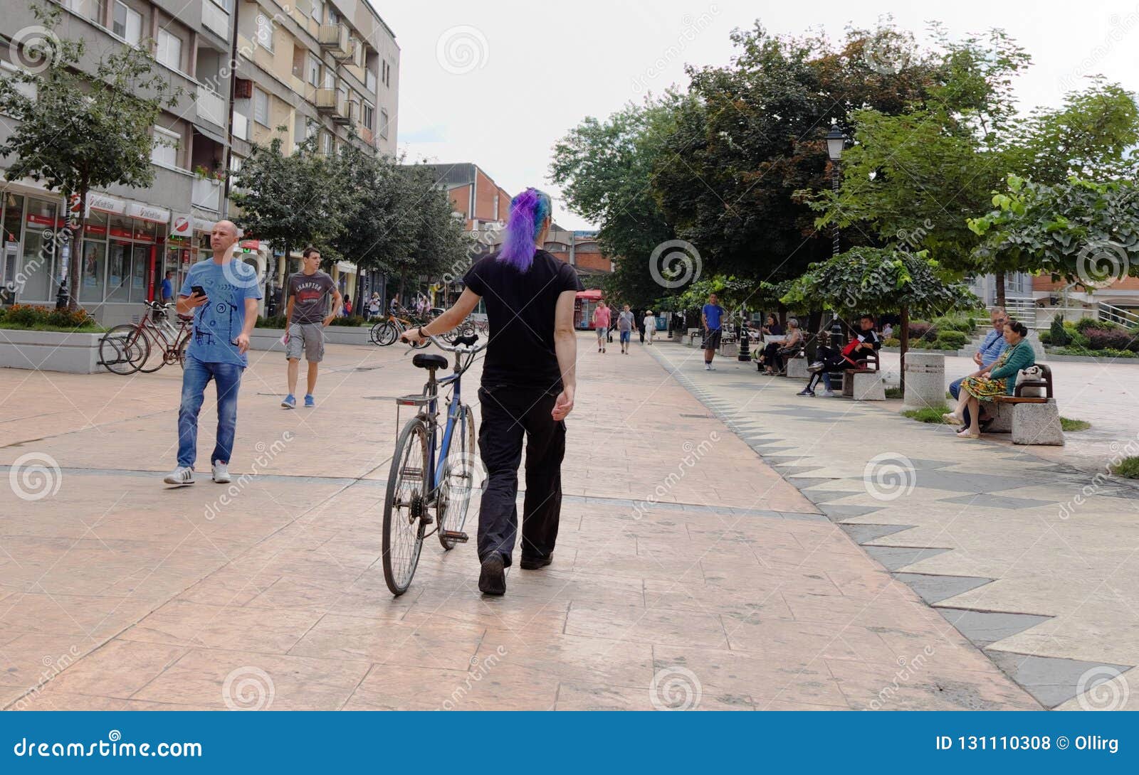 Man with Purple Hair in Pirot, Serbia Editorial Stock Photo - Image of  town, area: 131110308