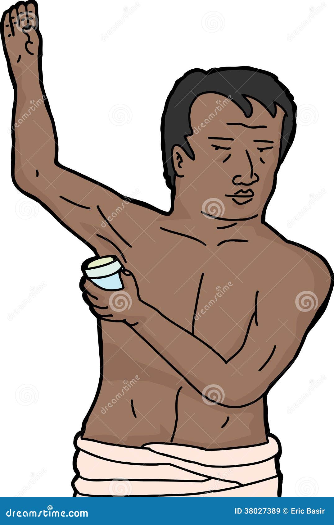 Man Putting on Deodorant stock vector. Illustration of black - 38027389, image size:1076x1690