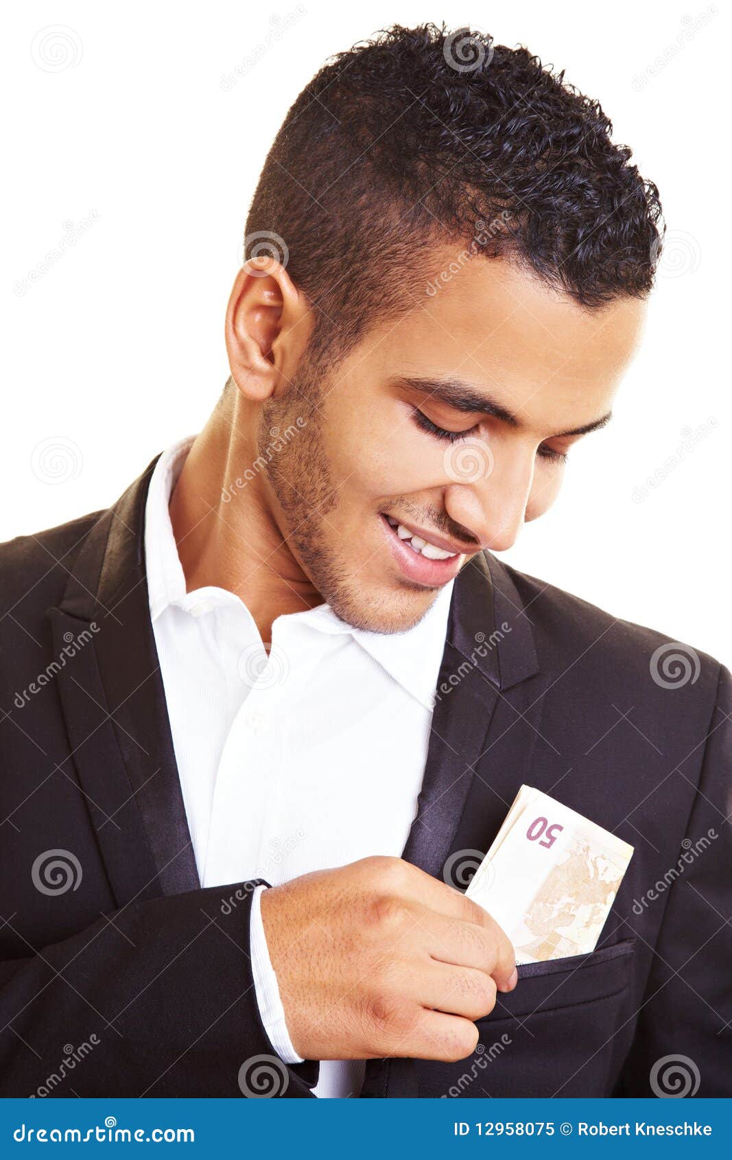 Man Putting Money in His Pocket Stock Image - Image of luxury, business ...
