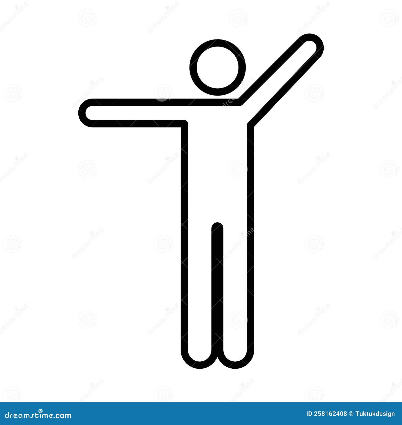 Man Raised Arms Icon Vector Male Person With Open Hands Symbol In A