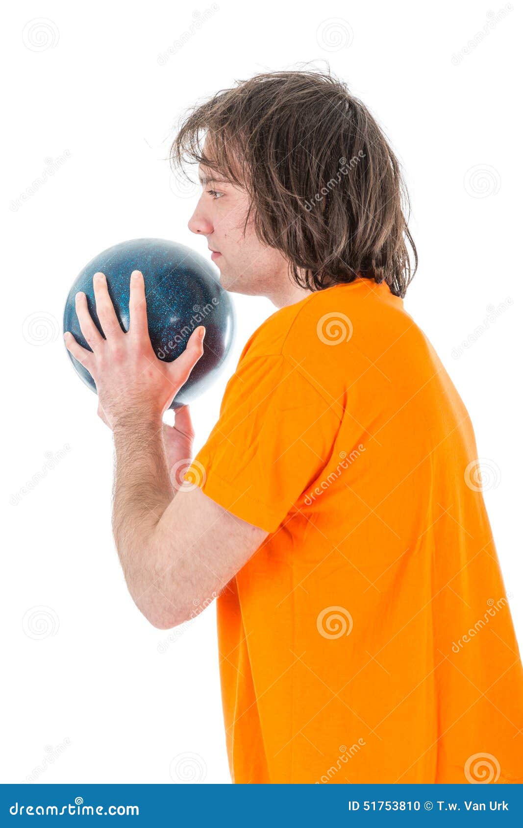 Man is Ready To Throw a Bowling Ball Stock Photo Image of game