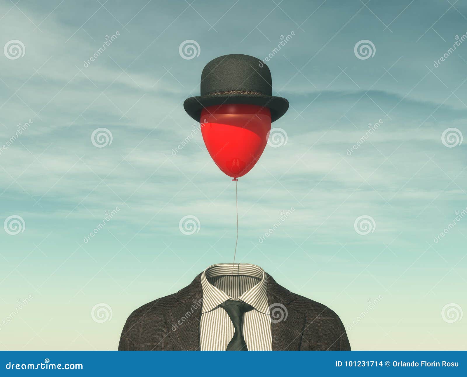 Man with a red balloon stock photo. Image of business 101231714