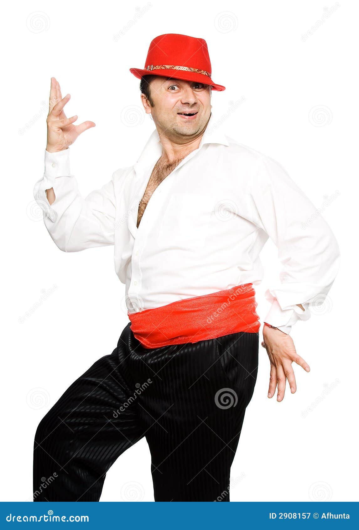 The man in a red hat stock image. Image of beautiful, dance 2908157