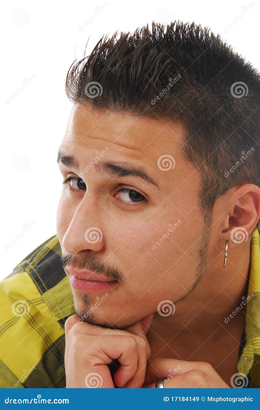 Man resting chin on hand stock image. Image of adult 17184149