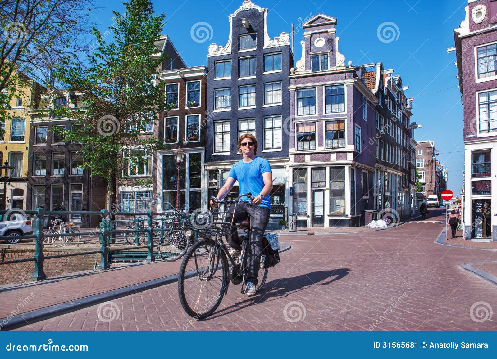Man Riding a Bicycle in Amsterdam Stock Image Image of person, ride