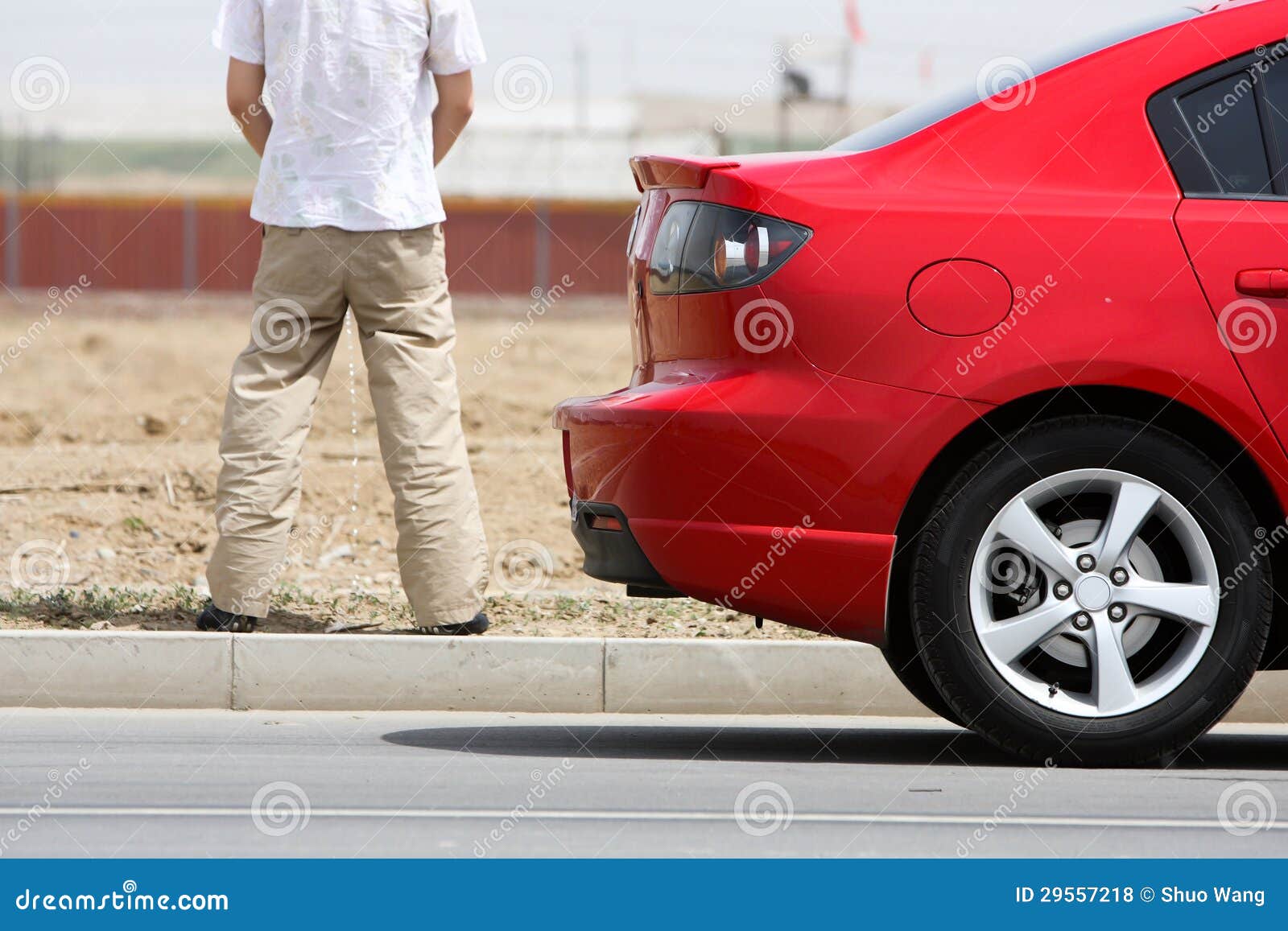 man on the roadside rest