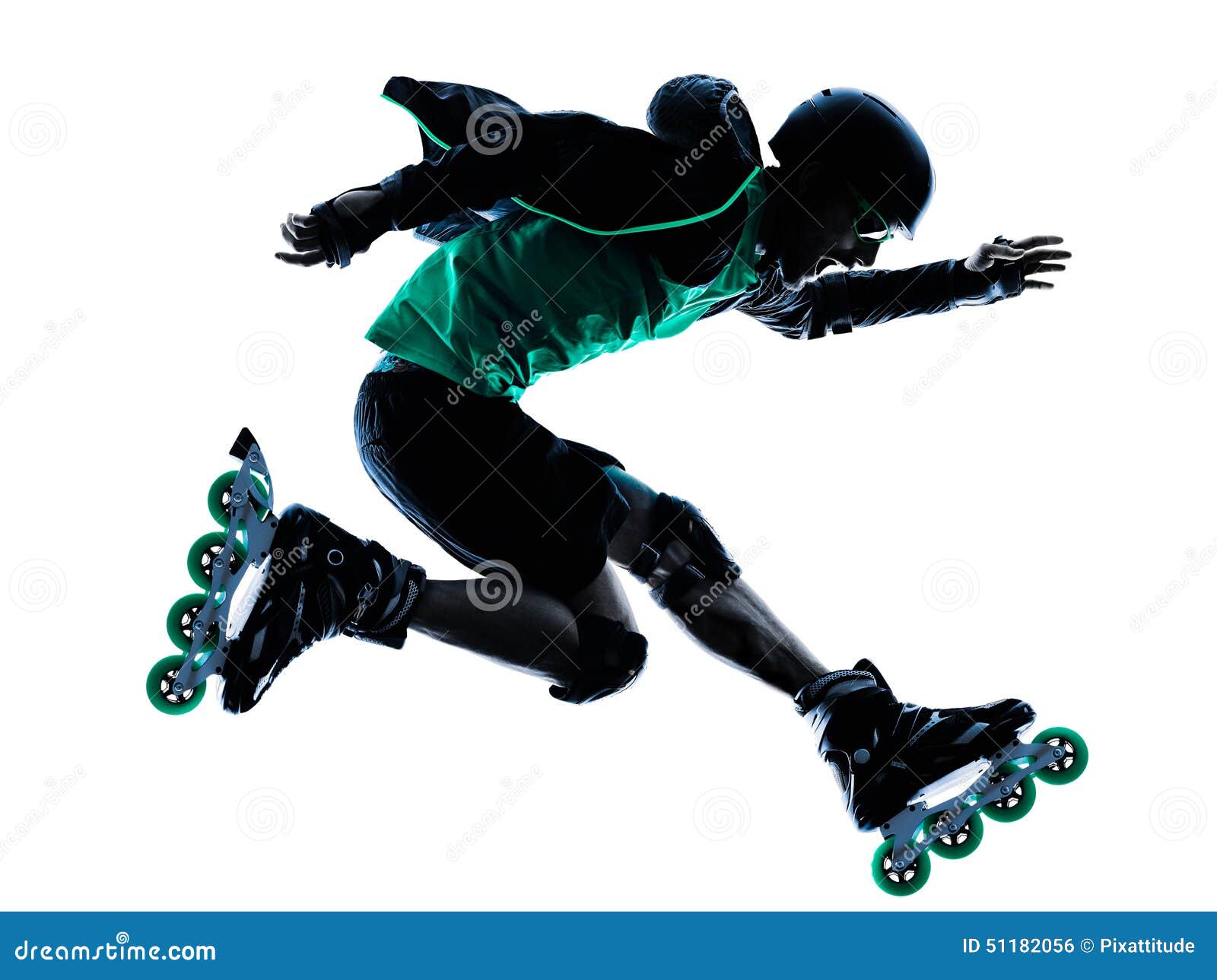 Man Roller Skater Inline Roller Blading Silhouette Stock Photo Image