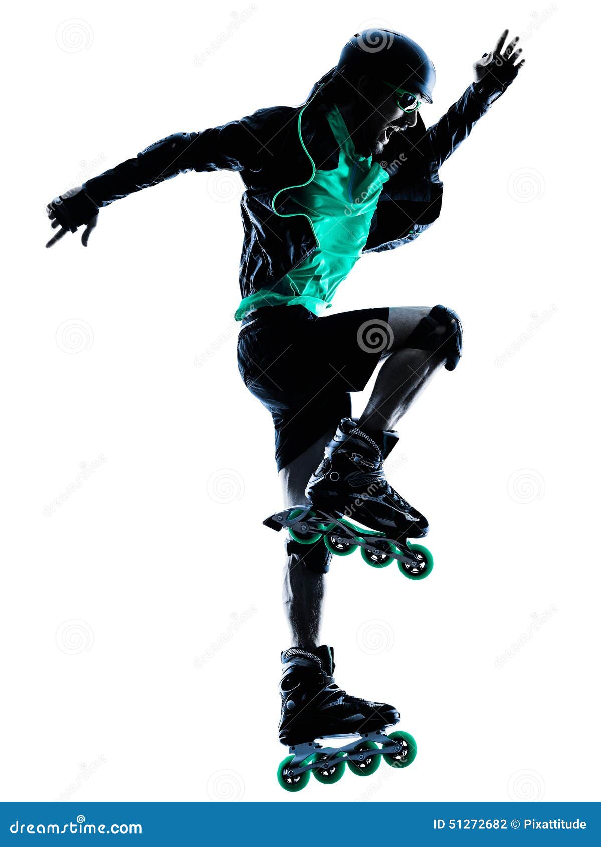 Man Roller Skater Inline Roller Blading Silhouette Stock Photo Image