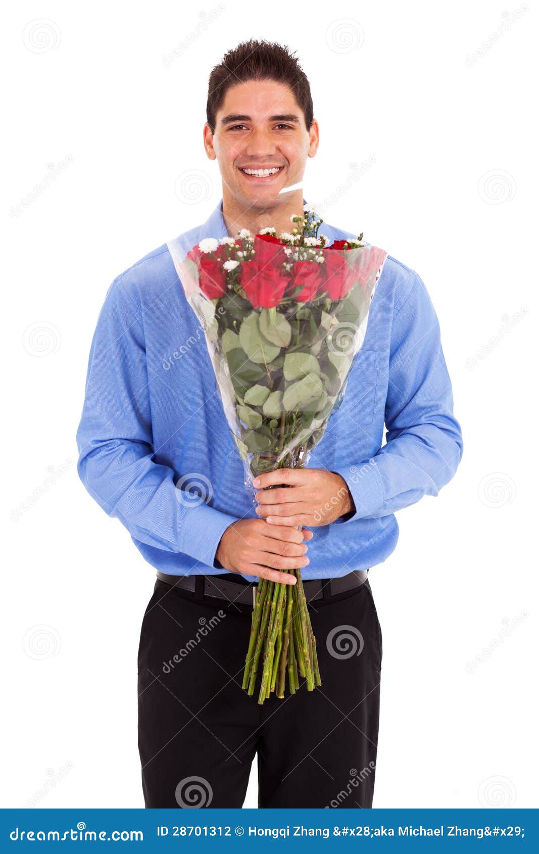 Man with roses stock photo. Image of attractive, roses - 28701312