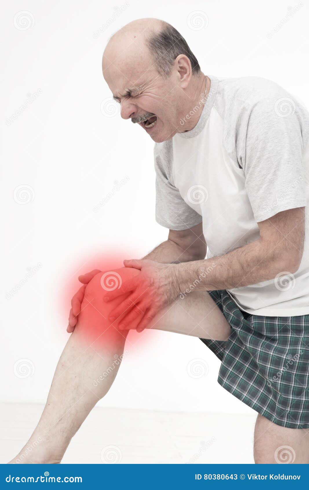 Man Rubs Sore Knee. Cry because of Pain Stock Image Image of care