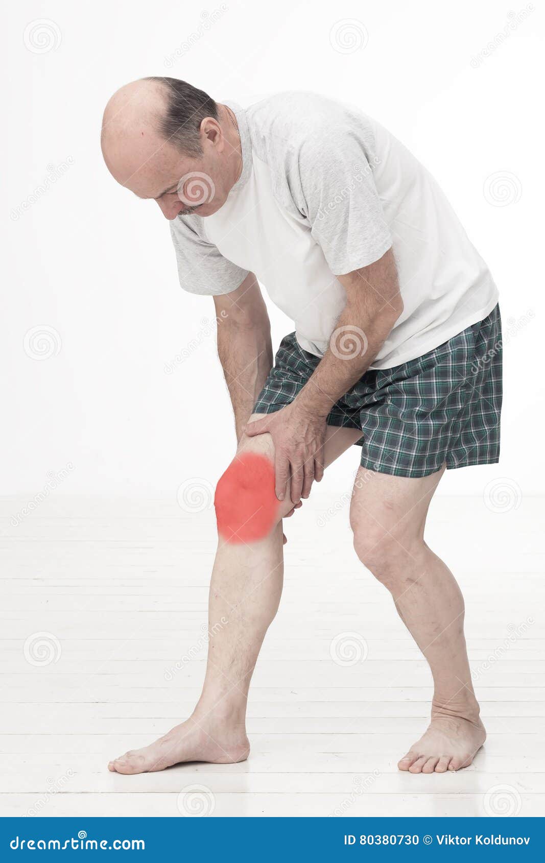 Man Rubs Sore Knee. Cry because of Pain Stock Photo Image of hurt