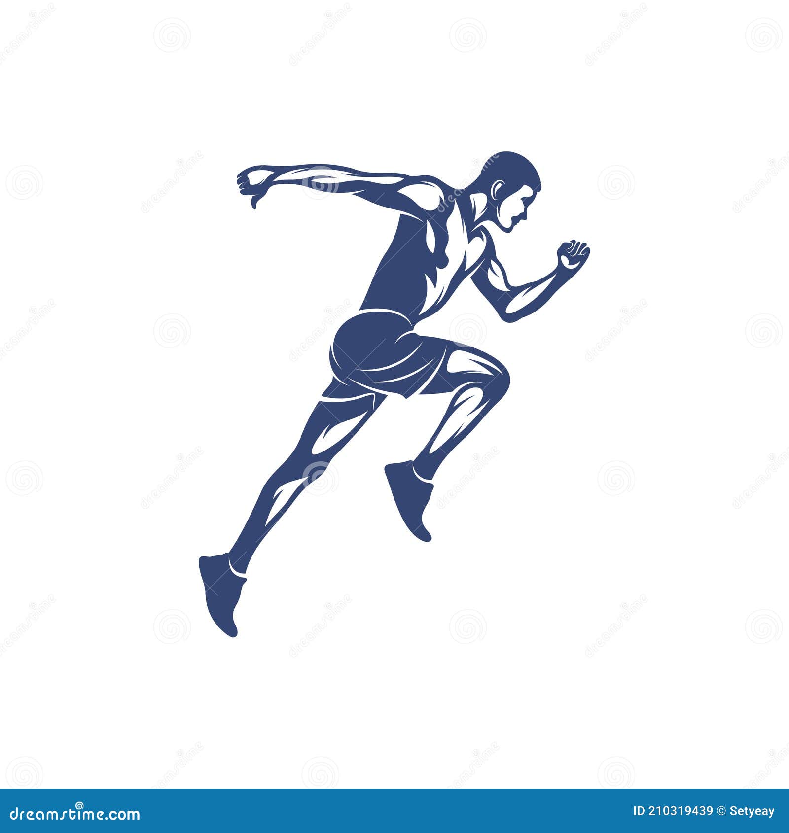 Man Runner Athletic Logo Design Vector. Icon Symbol. Template Illustration Stock Vector