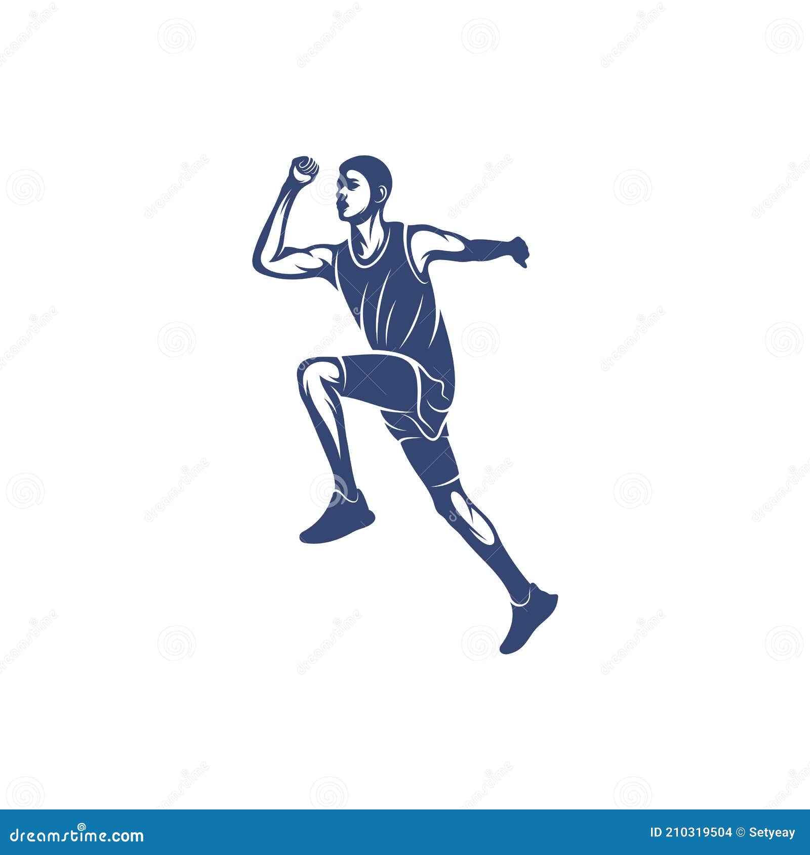 Man Runner Athletic Logo Design Vector. Icon Symbol. Template Illustration Stock Vector