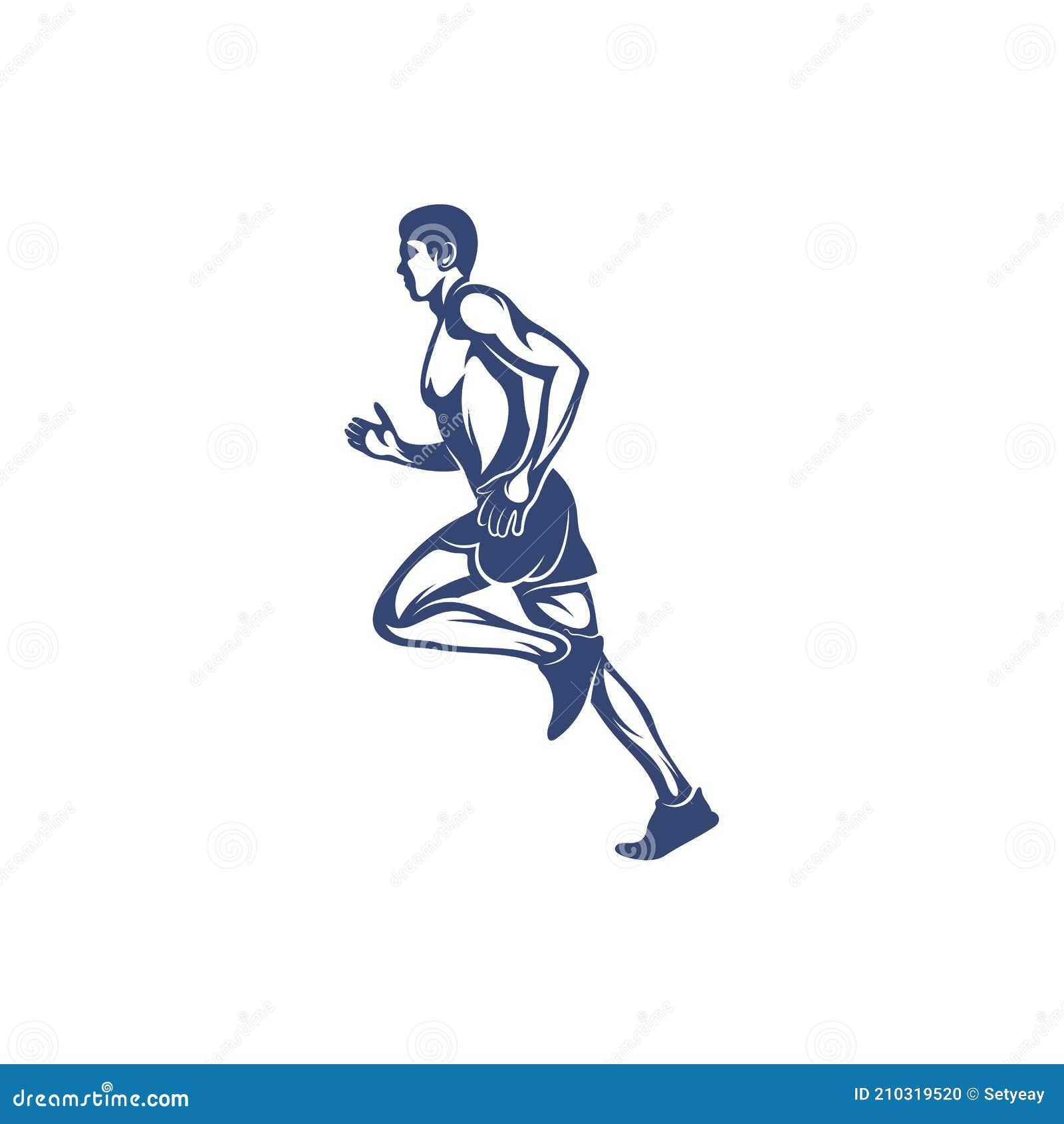 Man Runner Athletic Logo Design Vector. Icon Symbol. Template Illustration Stock Vector