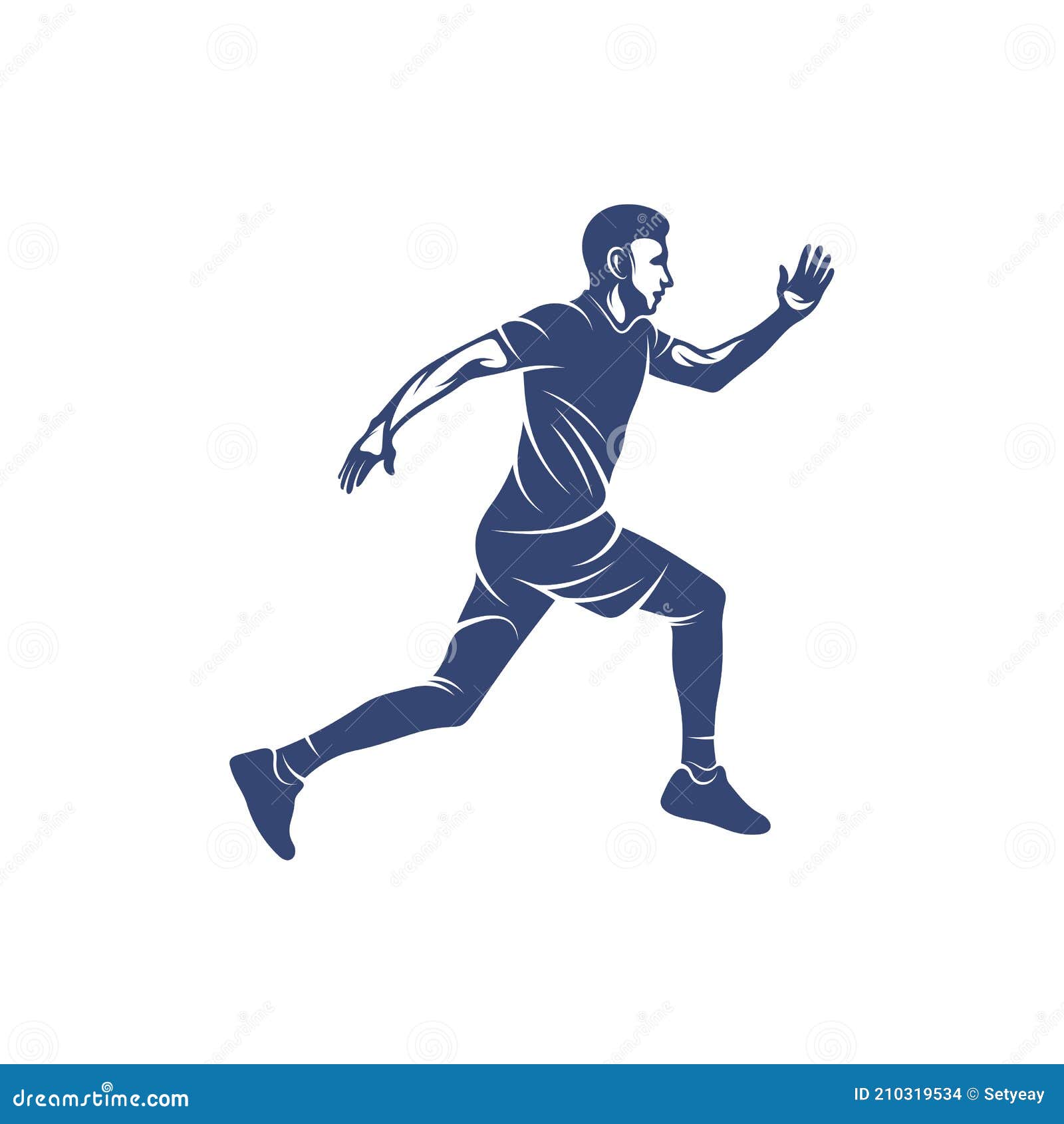 Man Runner Athletic Logo Design Vector. Icon Symbol. Template Illustration Stock Vector