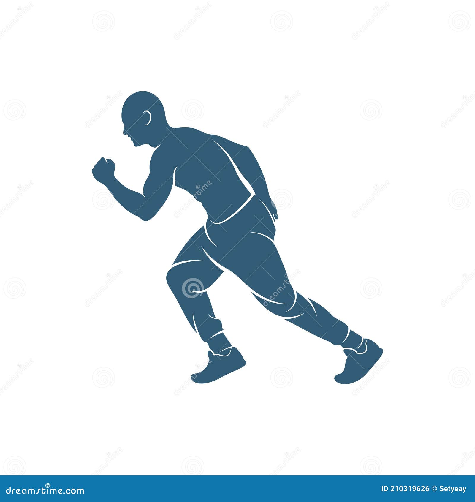 Man Runner Athletic Logo Design Vector. Icon Symbol. Template Illustration Stock Vector
