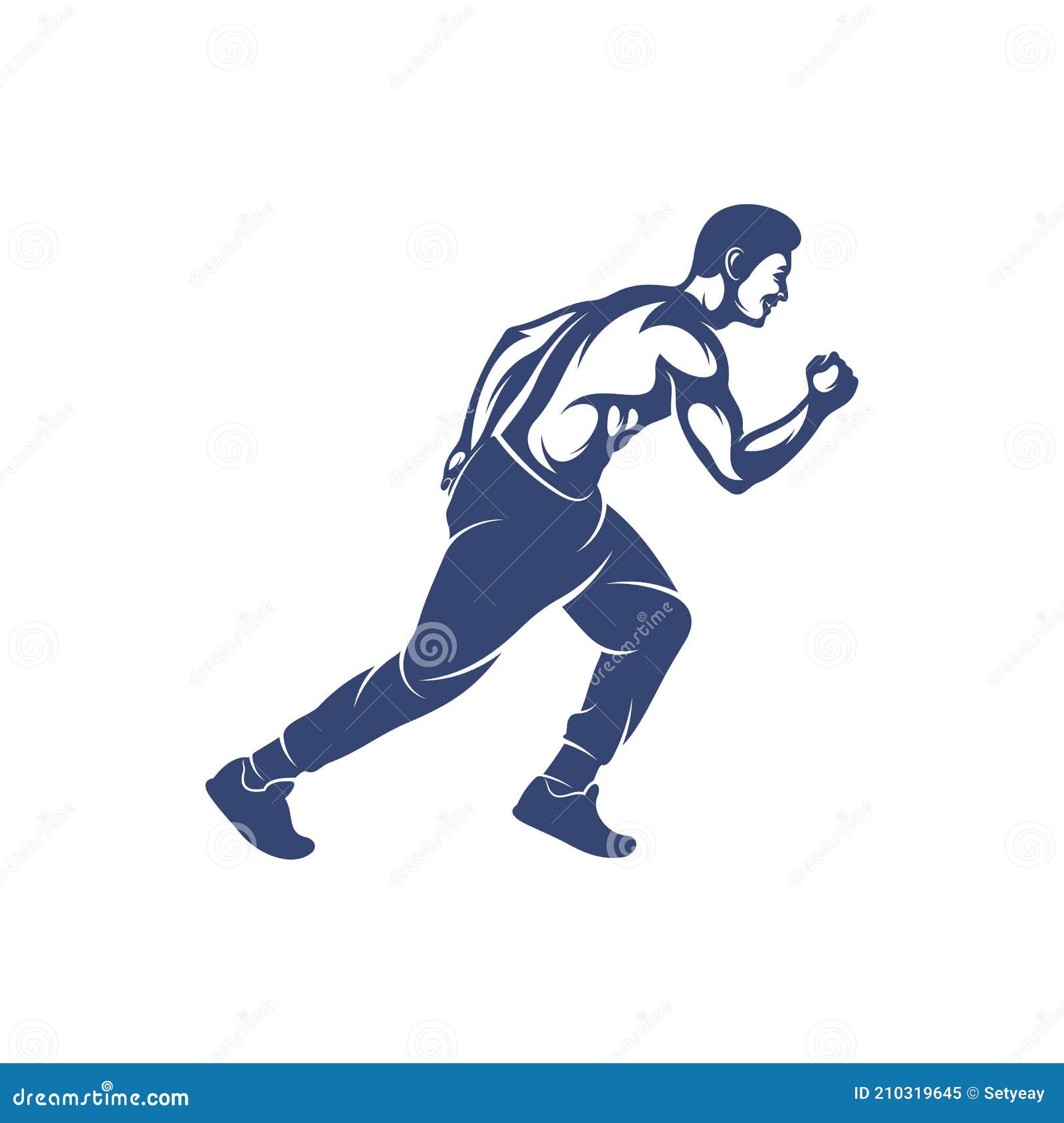 Man Runner Athletic Logo Design Vector. Icon Symbol. Template Illustration Stock Vector
